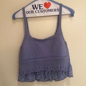 Zara - Lilac Crochet & Lace Tank - Size M